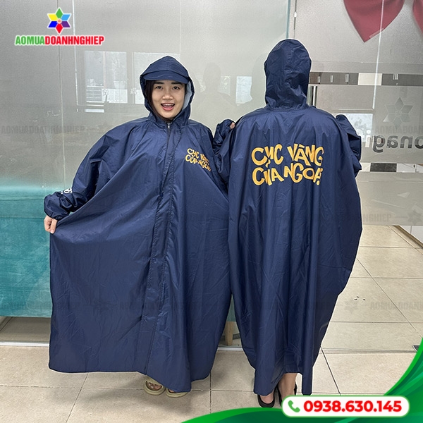 Áo Mưa Dây Kéo Xanh đen