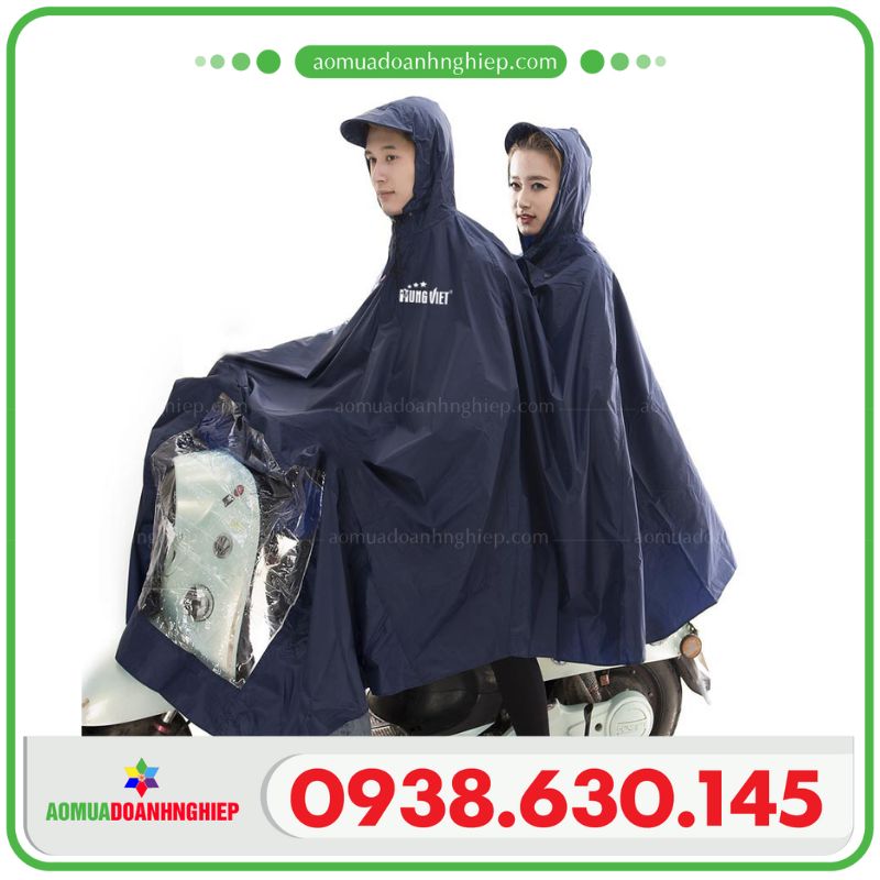 Mẫu áo mưa 2 đầu màu xanh than