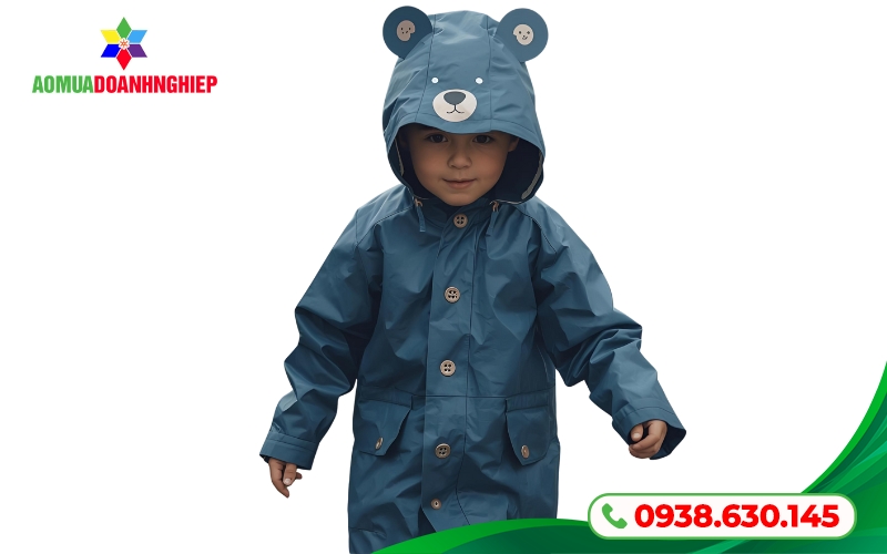 Áo mưa con gấu chống thấm 2 lớp cao cấp