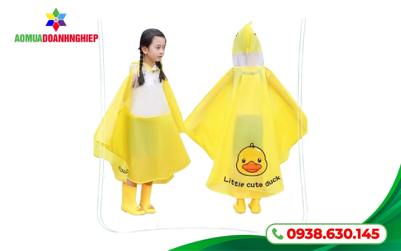Áo mưa con vịt vàng tươi nổi bật