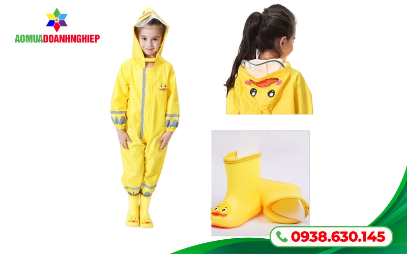 Áo mưa con vịt có cánh tay bo chun tiện lợi