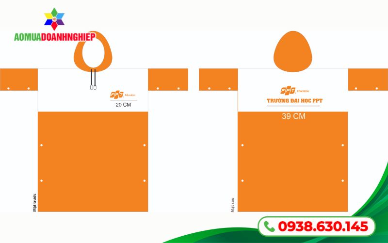 Bước 1: Chọn mẫu áo mưa và thiết kế logo