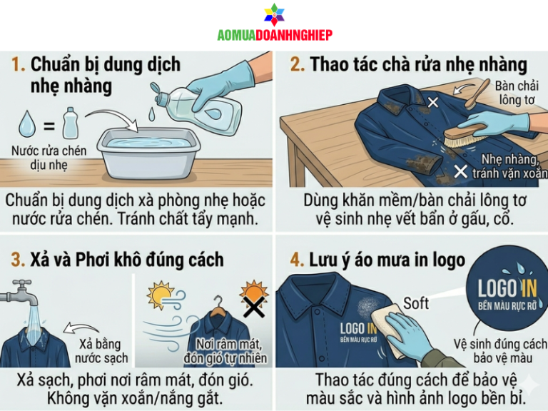 Hướng dẫn giặt áo mưa sạch sẽ giúp áo bền lâu